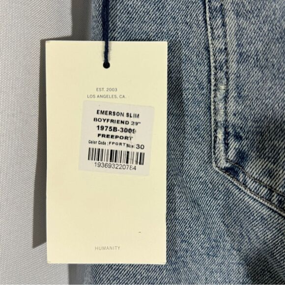 CITIZENS OF HUMANITY EMERSON SLIM FIT BOYFRIEND DENIM JEANS IN FREEPORT 30 NWT - Picture 7 of 9